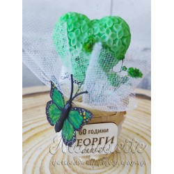 Кошничка с ароматно зелено сърце – подаръче за гости
